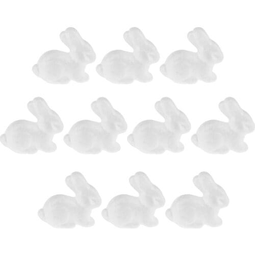 10pcs Styrofoam Toy in the Shape of Rabbit Unadorned Foam Decoration for Crafting Modeling Projects Easter Day Bunny