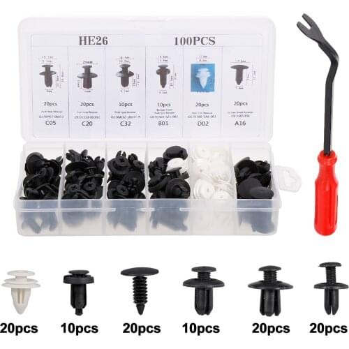 100Pcs Car Body Plastic Push Retainer Pin Rivet Fasteners Trim Moulding Clip Automotive Furniture Assembly Expansion Screws Kit