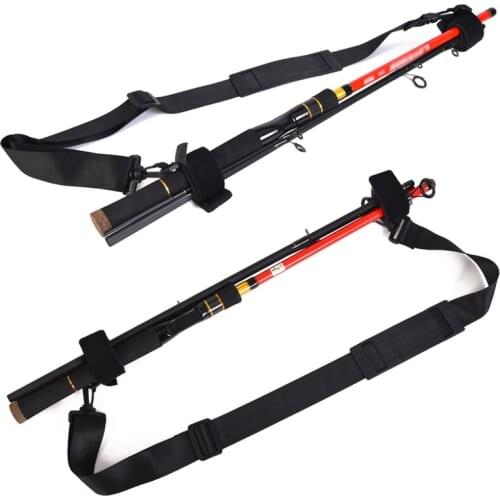 110cm Fishing Rod Carry Strap Sling Band Adjustable Shoulder Belt Travel Tackle Holder Portable Adjustable Carry Strap New 2021