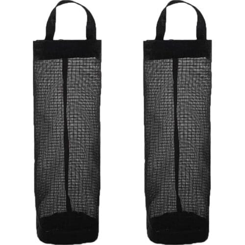 2 Packs Plastic Bag Holder Mesh Hanging Storage Dispensers Folding Hanging Storage Bag Trash Bags Holder Organizer for Home and