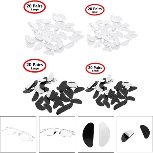 20 Pairs New Silicone Nose Pads For Glasses Soft Hypo-allergenic Adhesive Anti-Slip Nose Pads Grips for Eyeglass Sunglasses