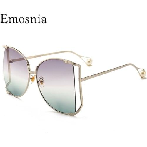 2021 New Fashion Luxury Brand Design Vintage Sunglasses Women Men Oversized Retro Gradient Sun Glasses Female Pearl Legs Uv400