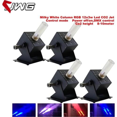Free Shipping 4pcs/lot Milky White Column RGB 12x3w Led CO2 Jet Machine Dj DMX Control Stage Equipment Led Co2 Jet RGB Color