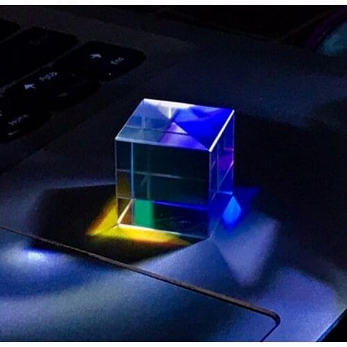 5MM Color Glass Cube Prism Rainbow Glass Laser Cube Prism For Photography Accessories Birthday Gift Cube Prism Stained Glass