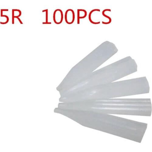 5R 100PCS Wholesale Tattoo Permanent Makeup Eyebrow Lips Disposable Plastic Tattoo Tip Needle Tattoo Cups For Needles Supply