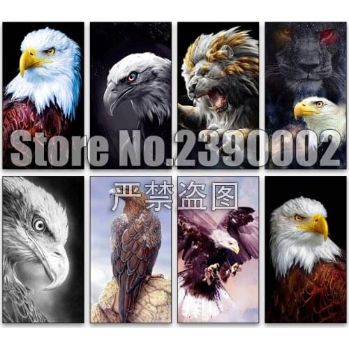 5d Diy Diamond Painting Stitch Diamond Embroidery Animals Mosaic Full Square Rhinestone Gifts Eagles lions Wall Stickers Gifts