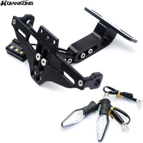 Motorcycle CNC Aluminum License Plate Bracket Licence Plate Holder Frame With light For honda cb 750 cb1000r cb1300 cb400