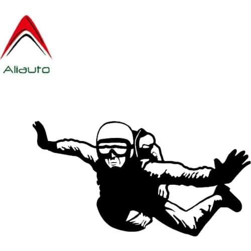 Aliauto Personality Car Sticker Coolest Skydive Parachute Extreme Movement Decor Silhouette Reflective Decal Vinyl,17cm*9cm