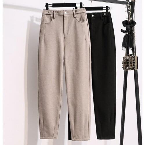 Black Cloth Plus Large Size Oversize Korean Vintage Autumn WomenS Clothing High Waist Trousers Fashion Pants For Girls
