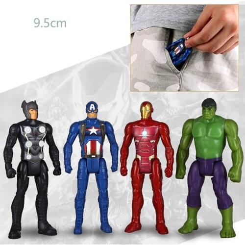 9.5CM Hasbro Marvel Thor Hulk Captain America Iron Man PVC Anime Figurine Action Toy Figures Collection Toys Christmas Gift