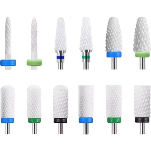 Electric Nail Drill Bit Milling CutterCeramic Tungsten Carbide Polishing Grinding Head For Manicure cutters Nail Art Tools