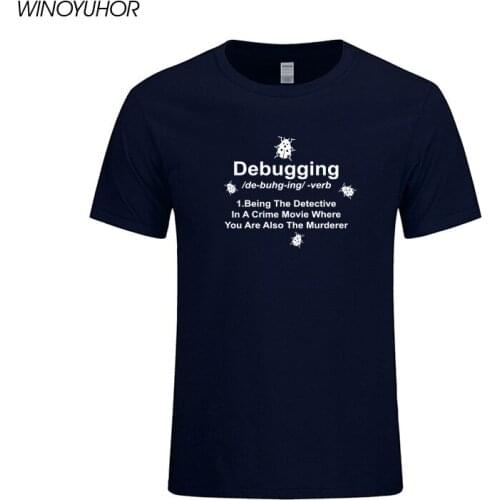 Debugging Definition T-Shirt Programmers Coding Gift Cotton T Shirts Mens Short Sleeve Tees Round Neck Tshirt Camisas Hombre