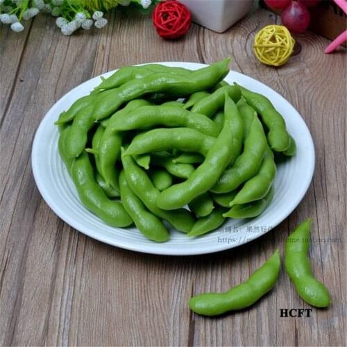 Simulation Faux fake artificial vegetables dining room hall hotel restaurant store shop decoration green soy bean model props