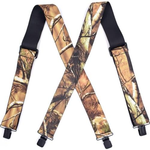 JIERKU Camouflage Suspenders Mans Braces 4Clips Suspensorio Motorcycles Belt Outdoor Strap Adjustable 5.0*120cm JK4C08111