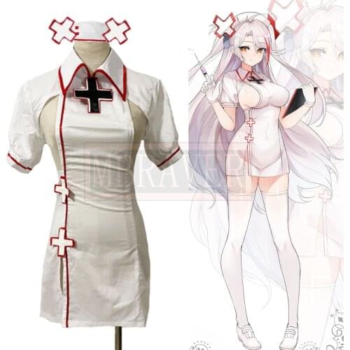 Game Azur Lane Prinz Eugen Nurse Outfit Cosplay Costume Party Christmas Halloween Custom Made Any Size