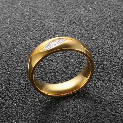 Fashion Irregular Texture Two Color Rings High Quality Stainless Steel Zircon CNC Party Elegant Jewelry For Women Men Unisex