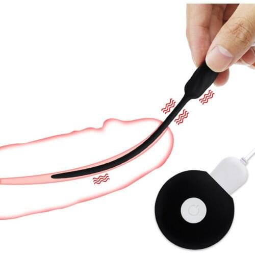 Male Urethral Masturbation Vibrator Dilator Urethral Stimulation Penis Massager Prostate Massage Flirt Penis Plugs Adult Sex Toy