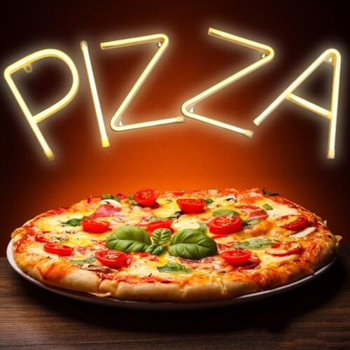 Neon Letters Set PIZZA BAR Neon Light Shop Sign for Restaurant Dining Room Canteen Snack Bar, Window Display Led Neon Lamps