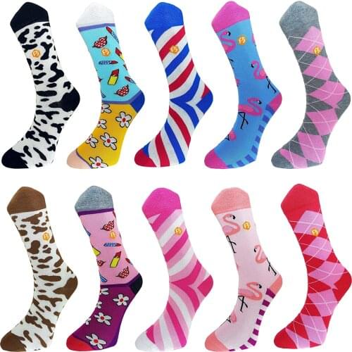 Womens Socks | Package of 10 Colorful Socks | Womens & Mens Clothing | Cotton Socks | Trendy & Cool | Daily Use & Gift