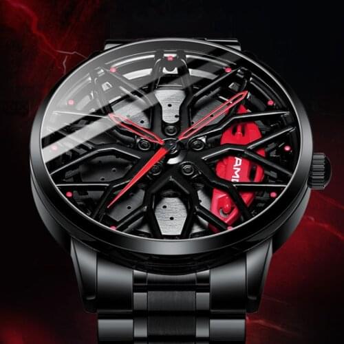 2021 New Sport Car Rim Hub Watch Unique Watch Men Luxury Sports Car Men Watches Quartz Waterproof Rim Hub Wheel Wristwatch