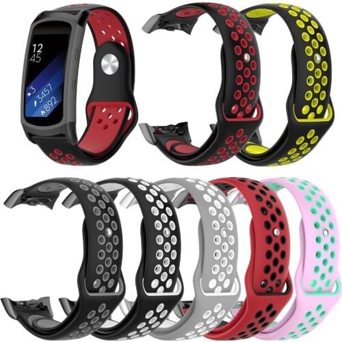 Silicone Sport Watch Band Double Color For Samsung Gear Fit 2 Fit2 Pro Watch Bands Wrist Strap Replacement Bracelet Wristband