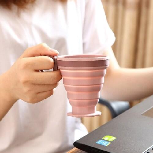 Foldable Multifunctional Telescopic Coffee Cup Outdoor Folding Silicone Cup Portable Octagonal Water Tea Cup Travel Drinking Mug
