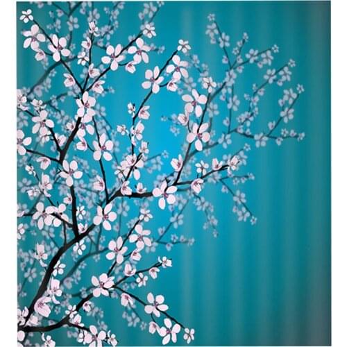 Plum Blossom Style Waterproof Shower Curtain Hooks Included Home Decor