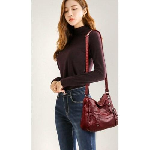 Fashion Retro Travel Shoulder Bag Large Capacity Brand Designer Messenger Bag 2021 New Ladies Soft PU Leather Handbag