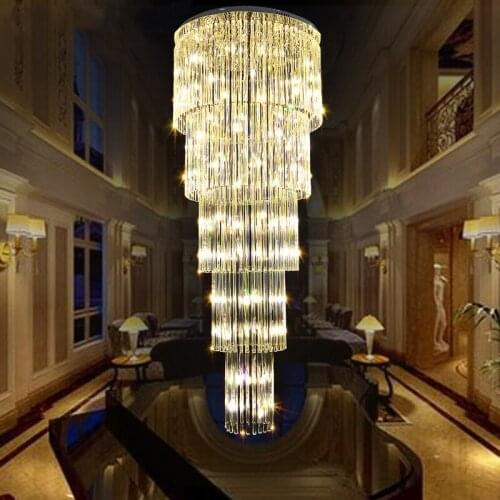 LED Modern Chandelier Crystal Chandeliers Lighting Fixture Hotel Cafes Pub Home Indoor Lighting Luxury Long Luxury Droplights