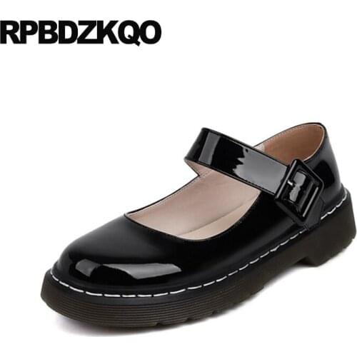 Large Size Patent Leather Drop Shipping British Style Flats Women 11 Round Toe 2021 10 Black Girls Cheap Shoes China Mary Jane