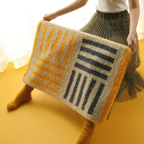 Japanese and Korean Bathroom Absorbent Floor Mats Bathroom Non-slip Mats Home Entrance Striped Color Door Mat Carpet
