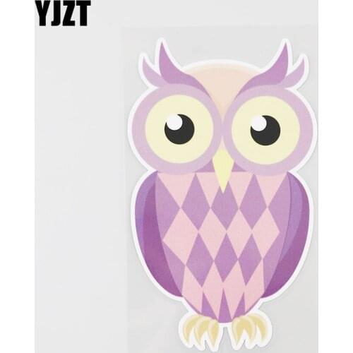 YJZT 9CMX14.7CM Beautiful Owl PVC Decal Animal Modeling Car Sticker Window 11B-0369