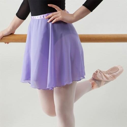 USHINE Adult Chiffon Ballet Tutu Skirt for Dance Women Girls Gymnastics Wrap Skirt Ballet Training Skirts