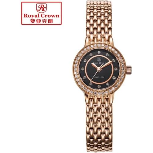 Lady Womens Watch Fine Fashion Mother of Pearl Jewelry Hours Stainless Steel Bracelet Rhinestone Girls Gift Royal Crown Box