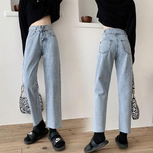 Womens 2021 Jeans Full Length Denim Pants Harem Pants Vintage High Waist Jeans Woman Boyfriends Denim Pants
