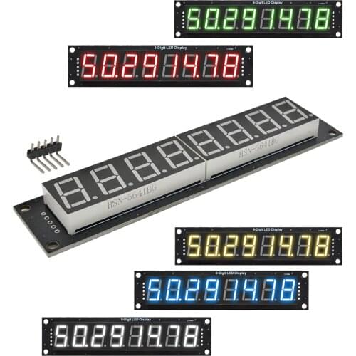0.56 Inch 8 Digit 7 Segment LED Digital Tube Module 3-Pin Digital I/O Connection Display Module 74HC595 Controller for Arduino