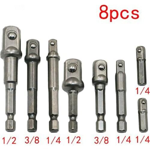 1 Set Drill Chuck Adapter Connecting Rod Screwdriver Handle Parts Nut Driver Adaptor 1/4 3/8 1/2 CR-V Power Extension Tools