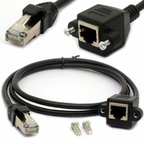 1pcs RJ45 Ethernet Extension Cable Cat 5E/5 Cat 6 Screw Panel Mount Network Cord