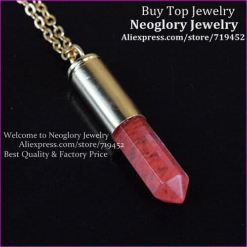 10pcs Nature Red Stone Quartz Gems Point Bullet Pendant metal Plated Casing Necklace Drusy Quartz Druzy Pendant Necklace