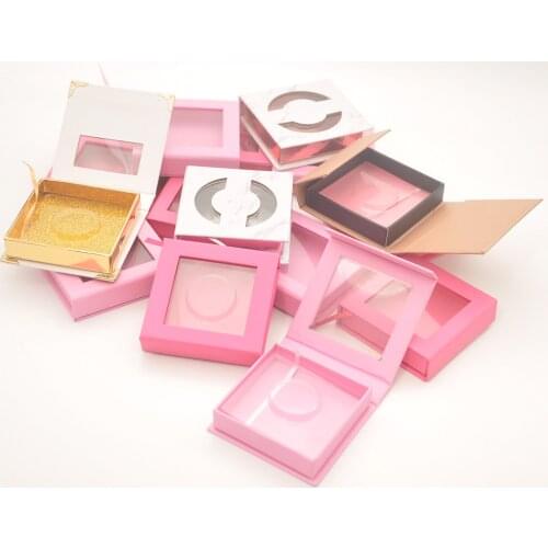 10/pack false Eyelash Packaging Box Lash Boxes Packaging Custom Logo Wholesale Faux Mink eyelashes Strip Bulk square Case Empty