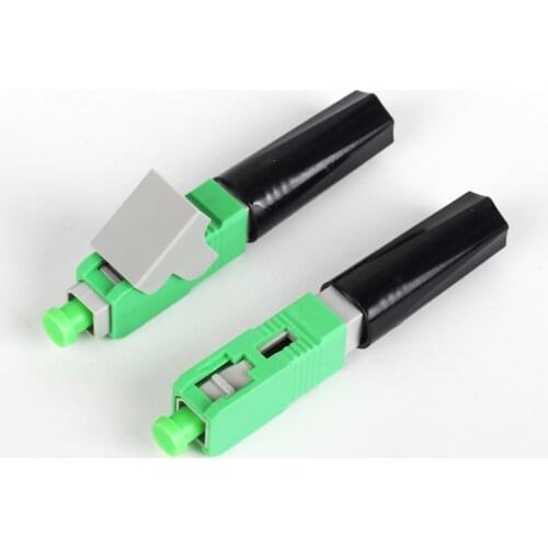 100PCS FTTH SC APC FTTH pre-bur fiber optic quick connector SC APC FTTH Fiber Optic Fast Connector SC Fiber Assembly connector