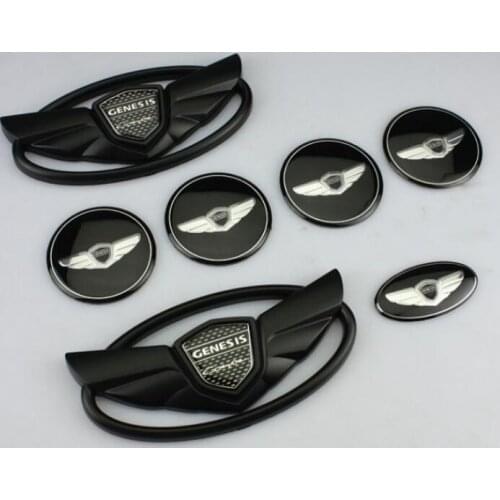 7PCS/set 3D Badge Emblems Front +Rear +Steering Wheels For 2010-2015 GENESIS COUPE Car Styling new