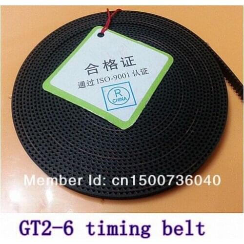 Free shipping,Rubber GT2 open Timing belt width 6mm 100meters/volume GT2 belt for 3D printer