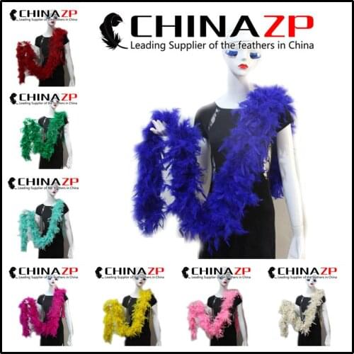 CHINAZP Carnival Design 80g Dyed Mix Color Turkey Feather Chandelle Boas Wholesale Bulk