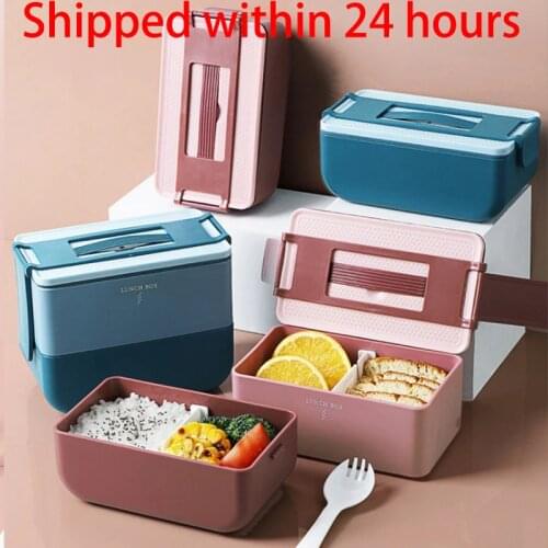 Microwave Warmer Double-layer lunch box for kids Japanese style Bento Box Portable food Storage Containers Students Lunch boxes