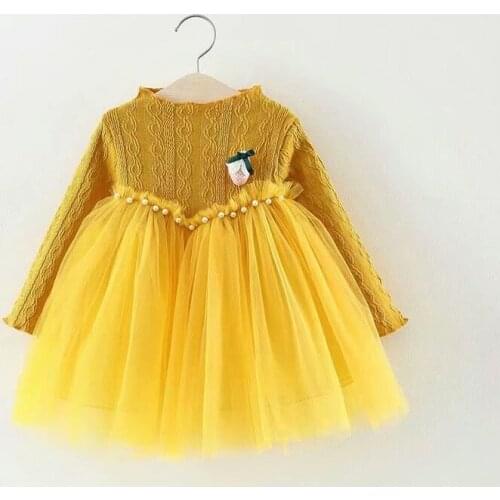 Elegant Girls Dress Autumn Fancy Costume Girls Clothes Long Sleeves Childrens Cake Dresses Kids Clothing Toddlers Clothes
