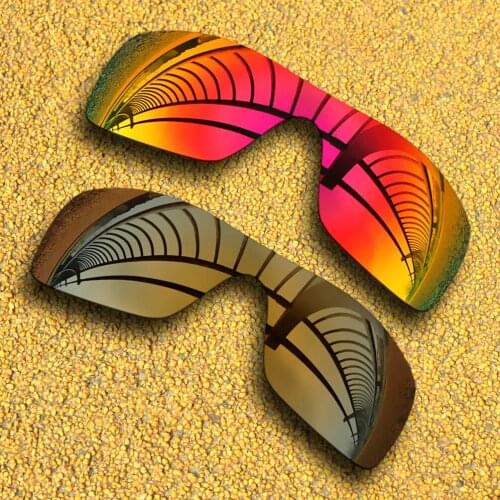 Purple Red &Bronze Gold Mirrored Polarized Replacement Lenses for-Batwolf Frame 100% UVA & UVB