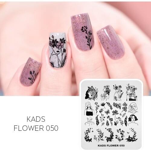 Hot Sale Nail Stamp Plate Flower Camouflage stripes Design Nail Art Stamping Plate Image Stencil Tool for Nail Polish DIY Plate