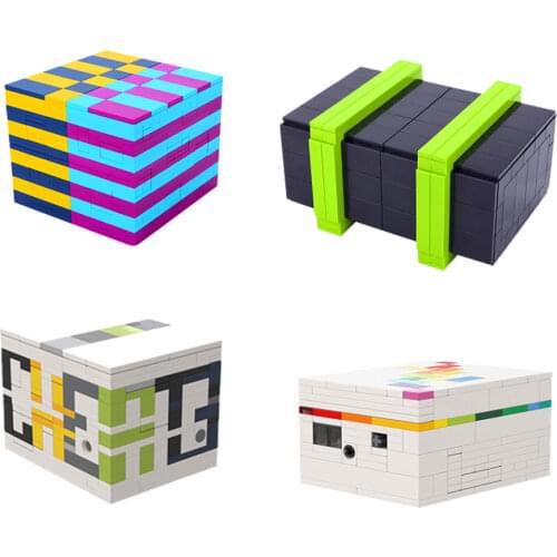 MOC DIY The Decryption Box Level 8 Puzzle Boxs Building Block Bricks Assemble DIY City Model Color Toys For Love Children Gift