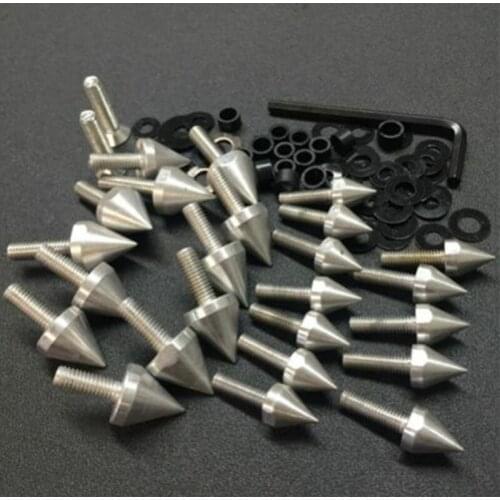 Motorcycle Spike Fairing Bolts Set For Suzuki 2003-2004 GSX-R1000 Silver